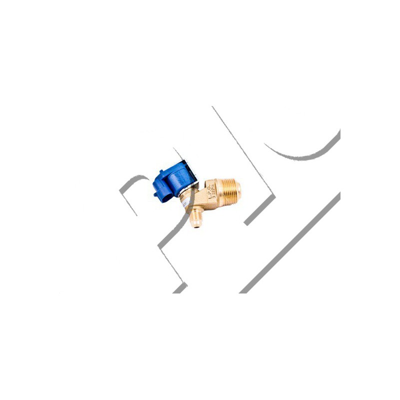 LPG flow solenoid valve (service) Type 74, mounting to the tank 3/4 -14 NPT, connection to the valve 1/2 -20 UNF, small FASTON coil 12V-11W