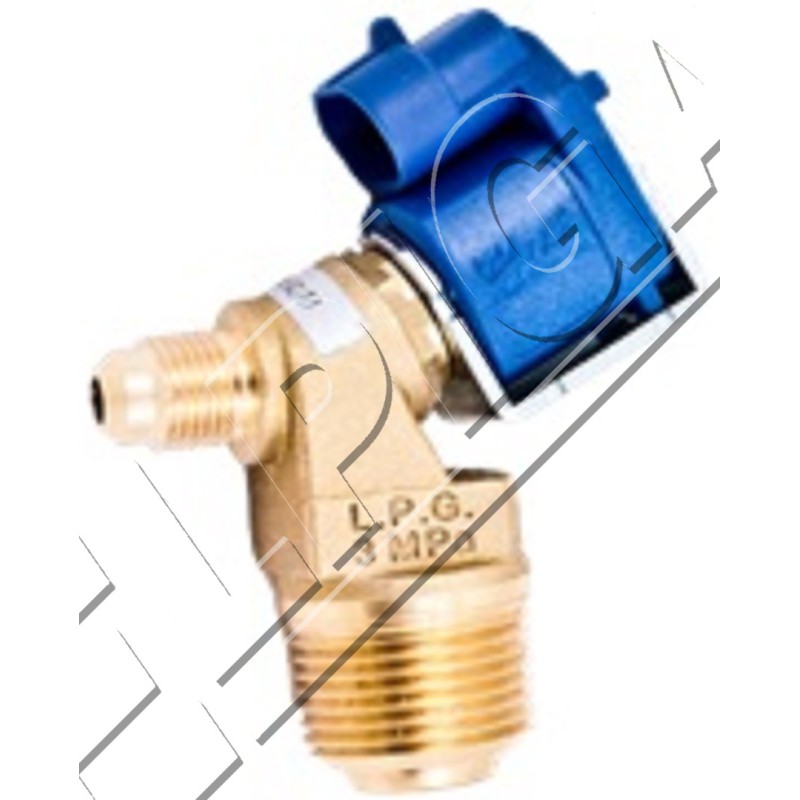 LPG discharge solenoid valve (service) Type A15000000, 12V, tank mounting 3/4  - 14 NGT, power cable connection 1/2  - 20 UNF-2A