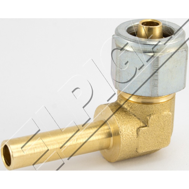 Angle connector. 90 st. set to conductor elastic. D8 for D8 barrel and M14x1 short clamp (WR39439)