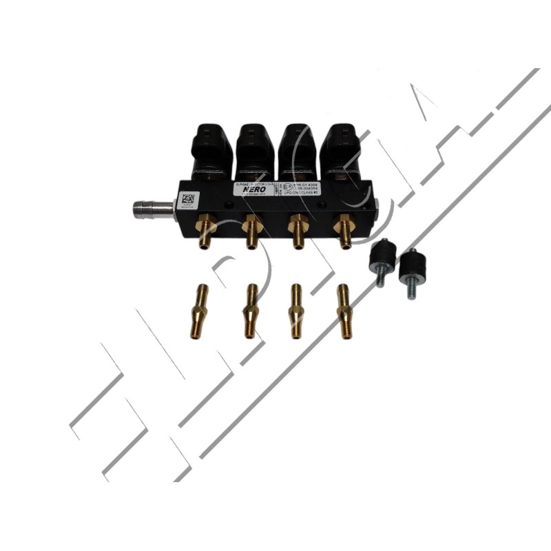 IG1 Nero 3 Ohm 6V6W 4-section gas injector set with nozzles